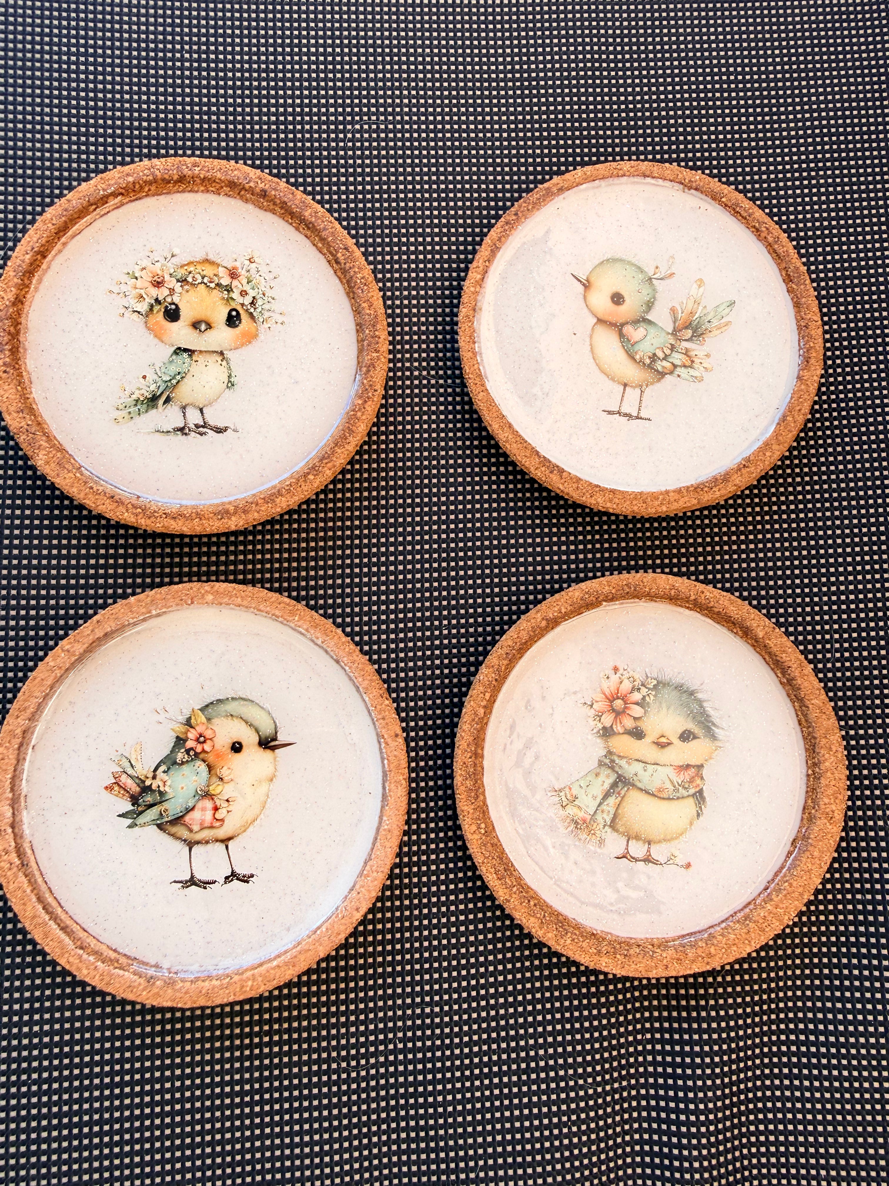 Leuke onderzetters met vogeltjes afbeelding